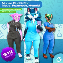Nurse Outfit For Nova, Foxmoth, Hyenid | VRChat Clothing