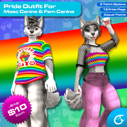 Pride Outfit For Masc Canine & Fem Canine  | VRChat Clothing