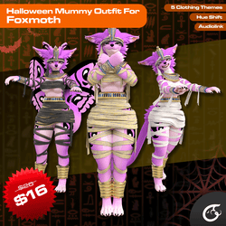 Halloween Mummy Outfit For Foxmoth | VRChat Clothing