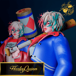 Harley Quinn 3D Weapon Pack – Stylized Bat & Mallet (FBX + Textures)
