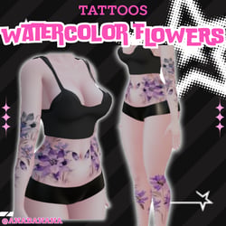 (J:)💐 Watercolors Flowers Tatts | Vrbase Egirl