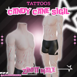 🍬Candy Cane Sigil Tatts | Zinfit Male