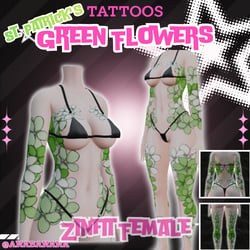 🍃 Green Flowers Tatts |  Zinfit Female
