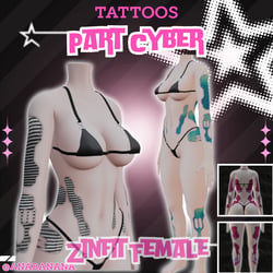 🤖 Part Cyber Tatts | Zinfit Female