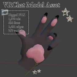 Furry Hand Asset || Rigged base for VRChat