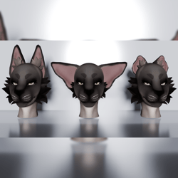 Riot's Feline Head base || Rigged Furry VRChat Asset