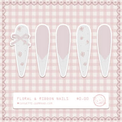 ˗ˏˋ floral & ribbon nails﹒for VRChat﹒୨ৎ (free)