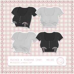 ˗ˏˋ ruched & ribbons crop﹒for VRChat﹒୨ৎ (free)