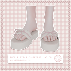 ˗ˏˋ ruffle strap flatform sandals﹒for VRChat﹒୨ৎ (free)