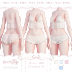 ❛ demure doll ❜ sleepwear ﹒ free VRChat asset