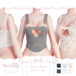 ❛ peek-a-heart ❜ corset top ﹒ VRChat asset