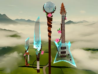 Crystal Weapons (Chisel, Knife, Guitar and Staff