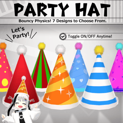 Party Hat V1.2 | VRChat Accessory [MA Ready]