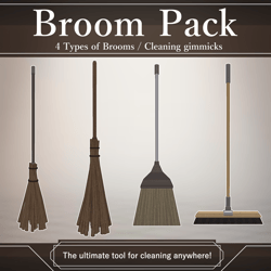 Broom Pack V1.2 | VRChat Cleaning Prop [MA Ready]