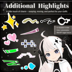 Additional Highlights V1.0 | VRChat Avatar Accessory [MA Ready]