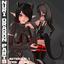 [Multi Base] Nuri's Dragon Horns, Tail & Spine