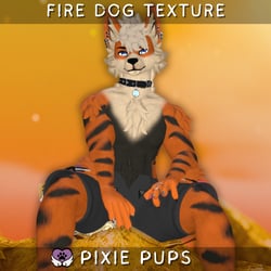 Legendary Fire Dog Texture for FoxiPaws Archer VRChat (Furry)