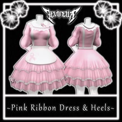 •Pink Ribbon Dress & Heels•