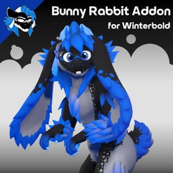 Bunny Rabbit Ears & Tail for Winterbold - VRChat Bunny Avatar Kit - ItsGuusy