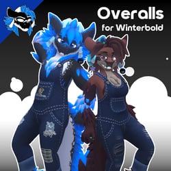 Overalls For Winterbold - VRChat Ripped & Patched Denim Avatar Clothing - ItsGuusy