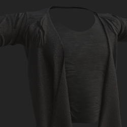 Draped Cardigan w/ Shirt