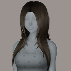 Hair - Long Middle Part