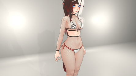 Fishnet crop top and leggings for GodMagician