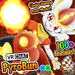 PyroBun - VRC & .VRM - Fire Bunny Base Model!