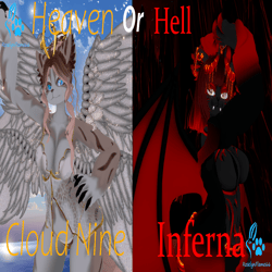 Cloud Nine and Inferna Angel and Demon Kitties Perci VRChat Avatars  FACETRACKING 