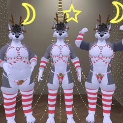 Male Winterpaw Canine - Reindeer outfit