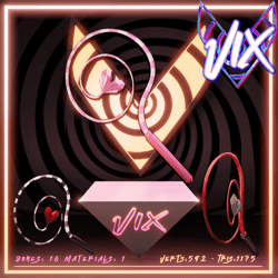 HEART WHIP CRYSTAL VELVET LATEX STRIPED WHIP for VRChat (UNITY PLUG AND PLAY) LOW POLY ASF