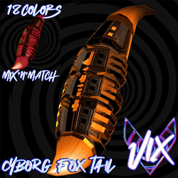 CYBORG AUDIOLINK FOX TAIL - VRChat Furry Asset - CYBER ROBOT ANDROID