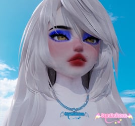 Free blue makeup for Ameila head