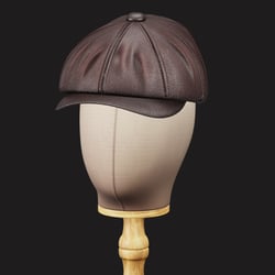 Vintage Golf Beret Hat Leather Brown | WOLVES STUDIO