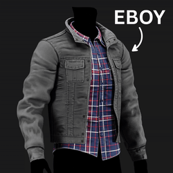 3D Jacket + Flannel Plaid Shirt Casual Clothing 2 - EBOY Pack | WOLVES STUDIO