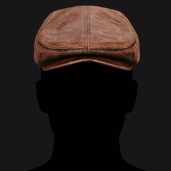 Classic Brown Leather Flat Cap Vintage | WOLVES STUDIO