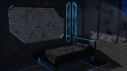 Low-Poly Cyberpunk Bed || VRChat World Asset