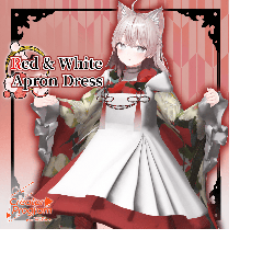 Red & White Apron Dress - VRChat Women's Clothing / CP20