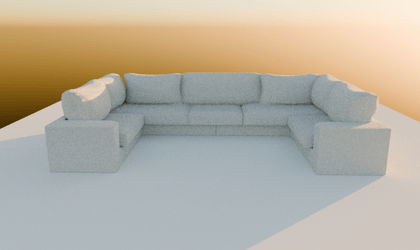 FREE [Vrchat Asset] Large U-Shaped Couch