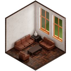 [Vrchat Asset] Leather Living Room Set