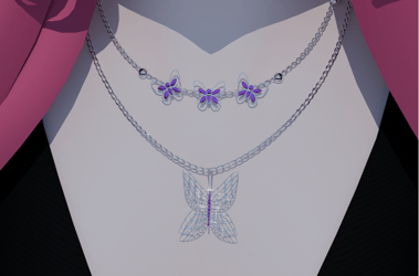 Kitsu Flutter Elegance Set rings, hair pin, necklaces