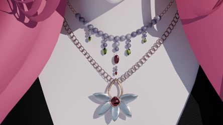 Kitsu Arcane Set, rings, bracelets, necklaces and tiara