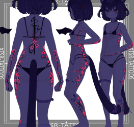 Night Sakura ( 夜桜 )/ tattoo ( タトゥー ) / 4k Textures 