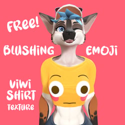 FREE Blushing Emoji - Viwi Shirt Texture