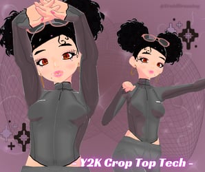 3D Vroid Y2K Crop Top Tech