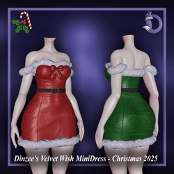 Dinzee's Velvet Wish Mini Dress - Christmas 2025 