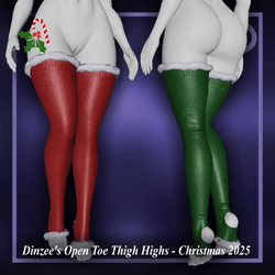 Open Toe Thigh Highs - Christmas 2025