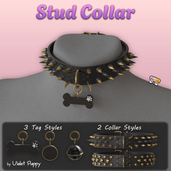 Stud Collar | 3 Tag Styles | PhysBones Interaction!