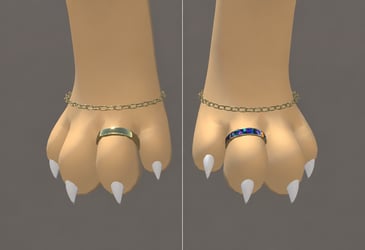 Mayu Toe Rings and paw chains